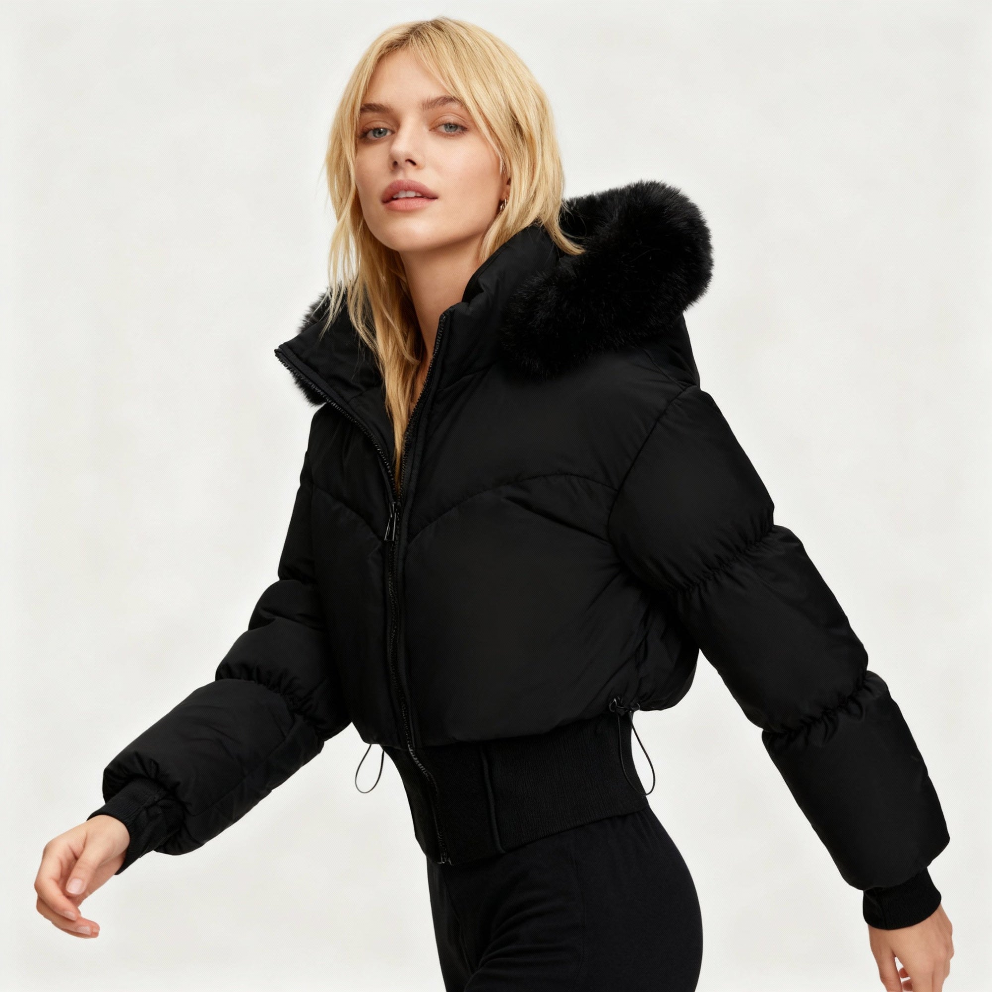 Veste Courte Élégante avec Capuche Amovible pour Femmes - Emilia Lane