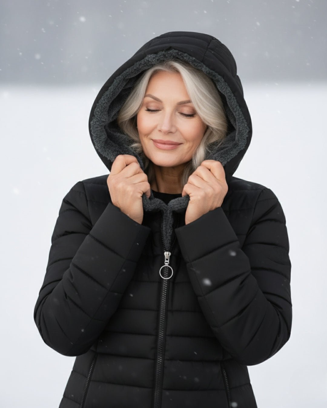 Veste d'hiver matelassée avec capuche pour femmes - Emilia Lane