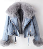 Veste en Denim à Col en Fausse Fourrure pour Femmes - Emilia Lane