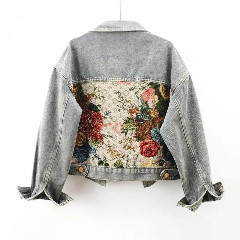Veste en denim à imprimé floral pour Femmes - Emilia Lane