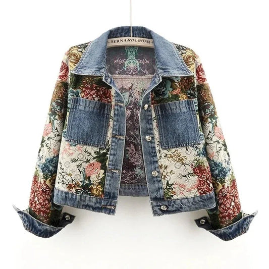 Veste en denim à imprimé floral pour Femmes - Emilia Lane