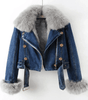 Veste en Denim Doublée de Fausse Fourrure pour Femme - Emilia Lane