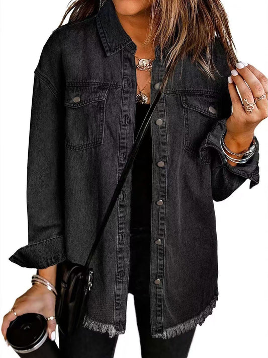 Veste en Denim Frangée pour Femmes - Emilia Lane