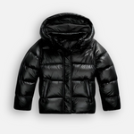 Piumino Oversize Trapuntato Lucido con Cappuccio da Donna