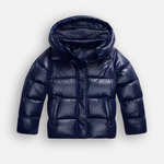 Piumino Oversize Trapuntato Lucido con Cappuccio da Donna