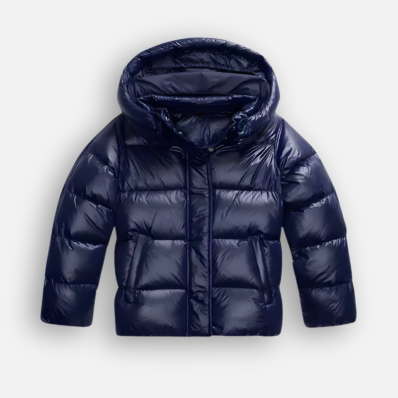 Piumino Oversize Trapuntato Lucido con Cappuccio da Donna
