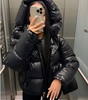 Piumino Oversize Trapuntato Lucido con Cappuccio da Donna