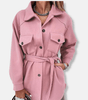 Veste Surchemise Longue en Laine Pour Femmes - Emilia Lane