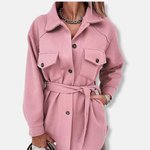 Veste Surchemise Longue en Laine Pour Femmes - Emilia Lane