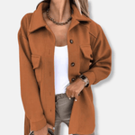 Veste Surchemise Longue en Laine Pour Femmes - Emilia Lane