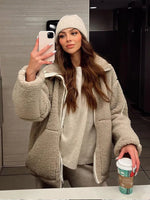 Veste Zippée Teddy à Coupe Décontractée pour Femmes - Emilia Lane