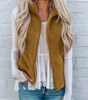Gilet senza maniche con zip in pile per donna
