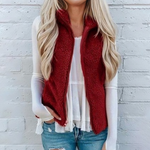 Gilet senza maniche con zip in pile per donna