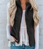 Gilet senza maniche con zip in pile per donna