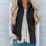 Gilet senza maniche con zip in pile per donna